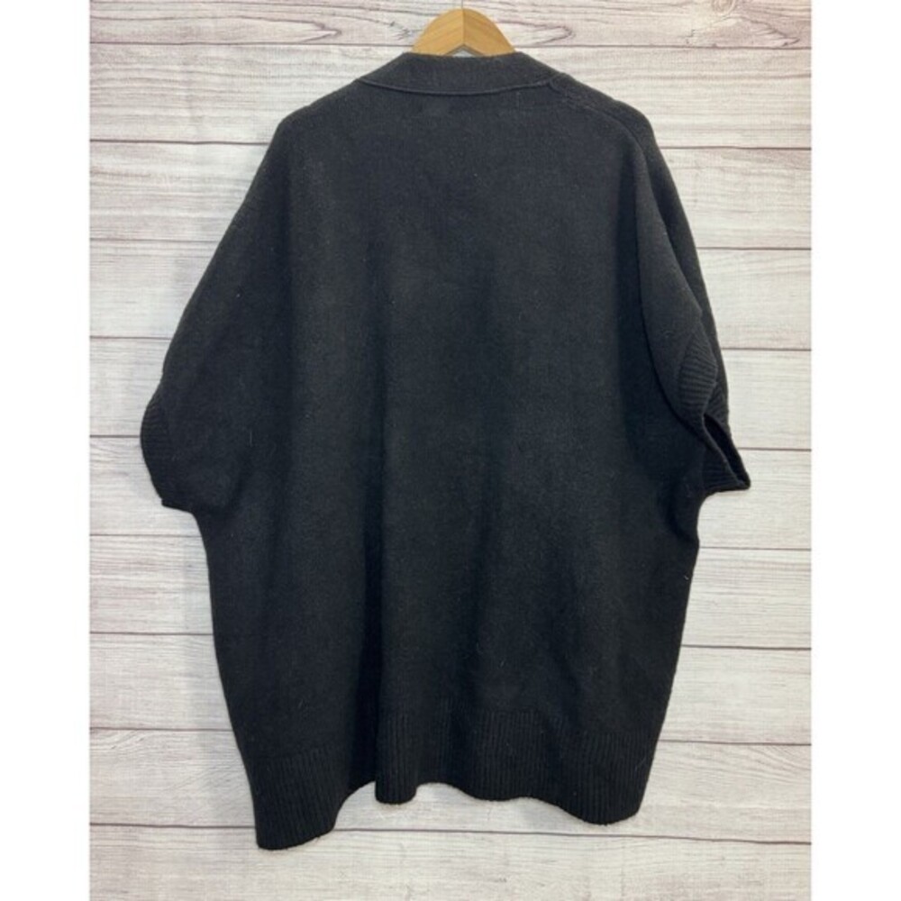 Arie Women's Black  Knit Cardigan Poncho Sweater Size SMALL OVERSIZED
